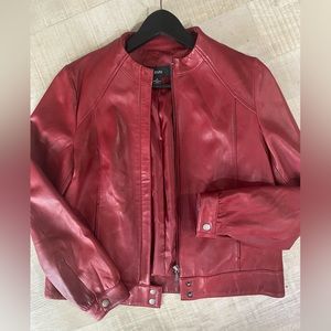 Alfani size small red leather jacket